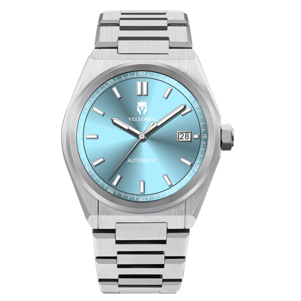 Vellorex EdgeTime 40 – Sky Blue Dial | Automatic Men's Watch | 40mm
